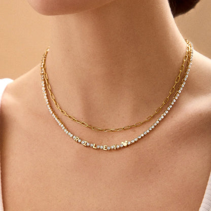 Disney Mickey Mouse Bezel Custom Tennis Necklace - Gold/Pavé