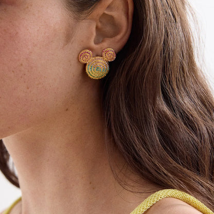 Disney Mickey Mouse Spiral Earrings - Gold/Multi