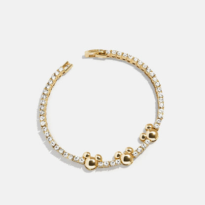 Disney Mickey Mouse Tennis Bracelet - Gold/Pavé