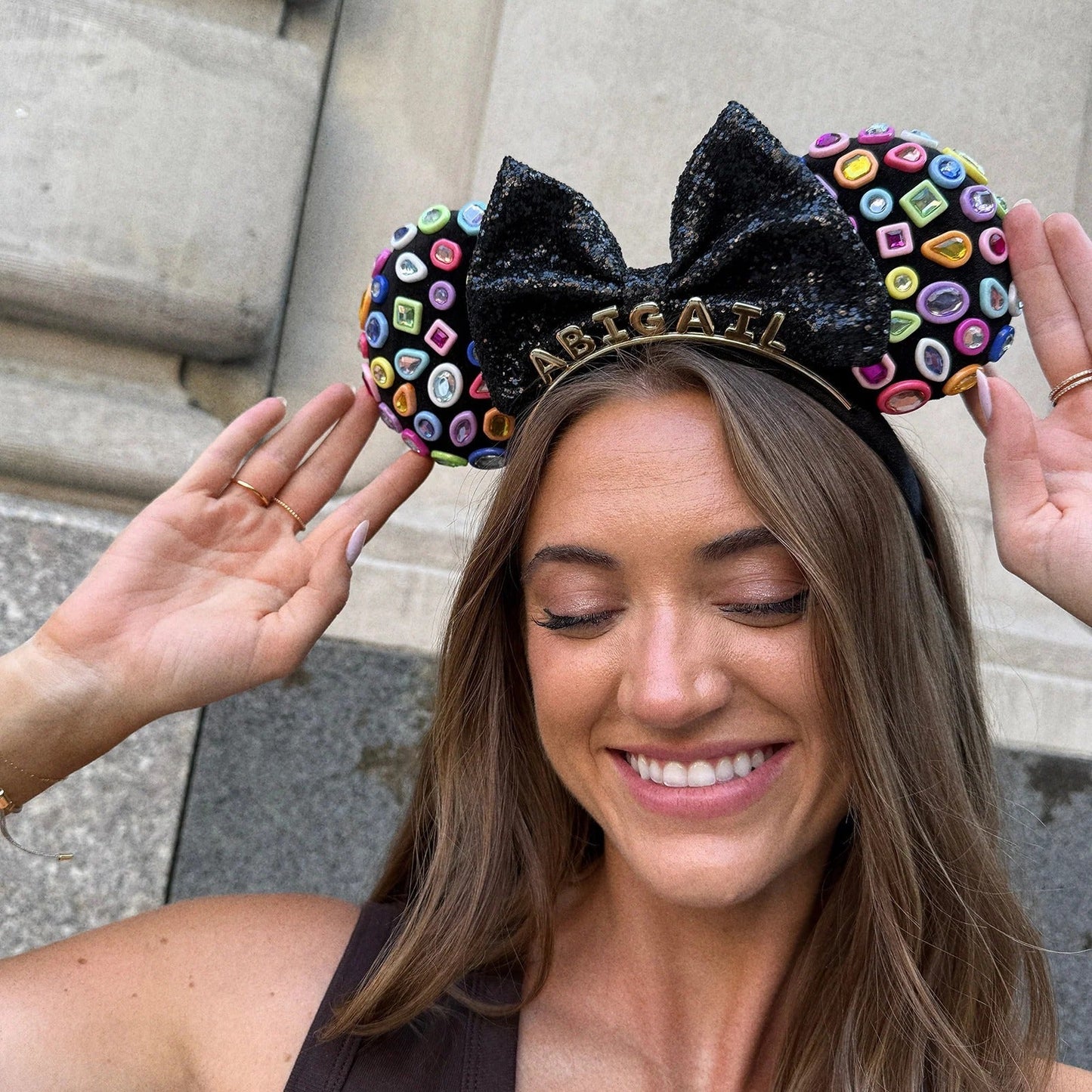 Disney Minnie Mouse Bedazzled Custom Ears Headband - Custom Bedazzled Minnie Mouse Ears
