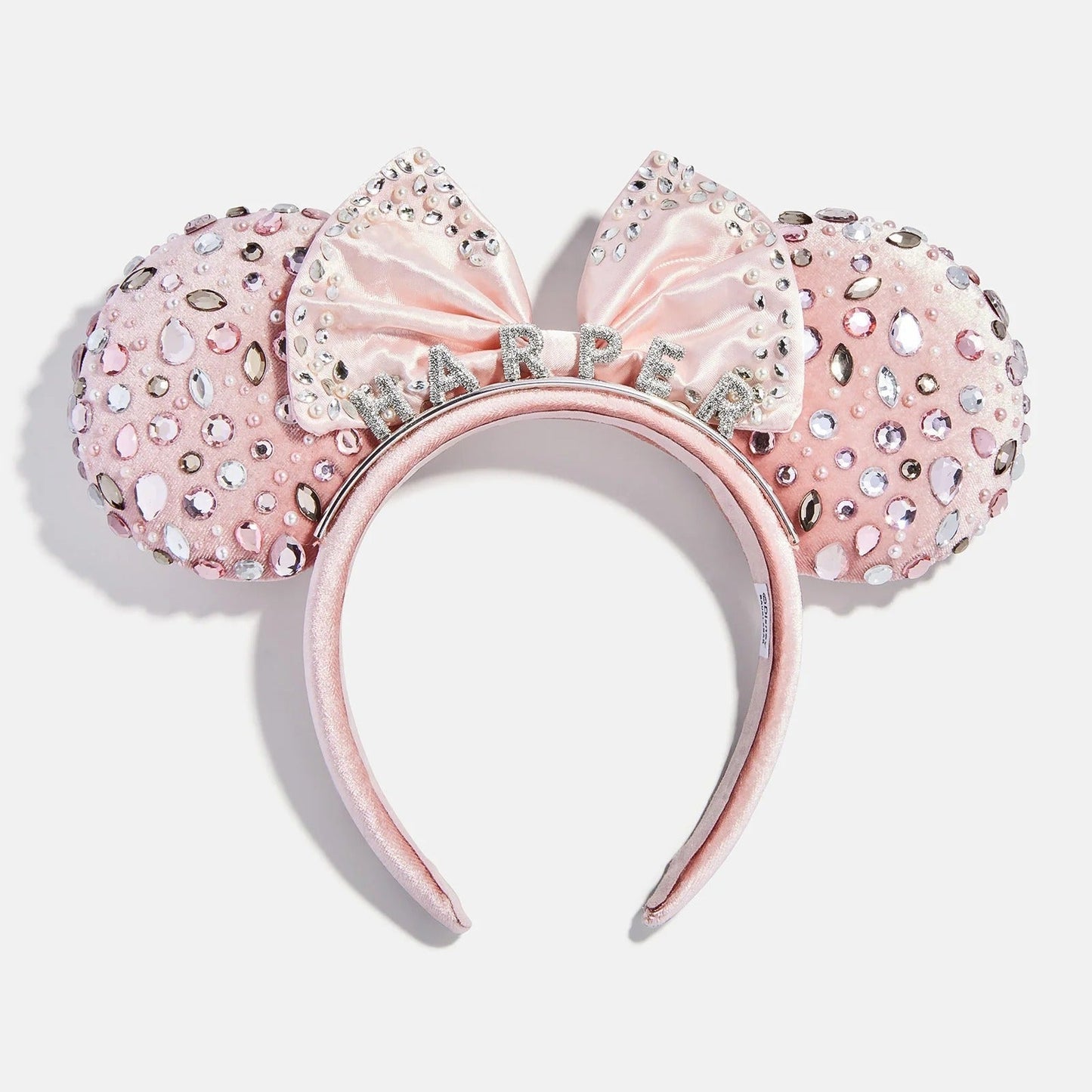 Disney Minnie Mouse Pink & Silver Crystal Pavé Custom Ears Headband - Pink & Silver Crystal Pavé Custom Ears
