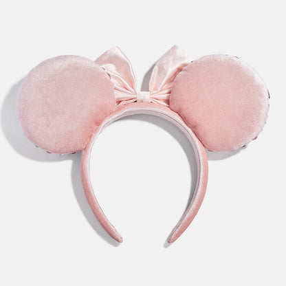 Disney Minnie Mouse Pink & Silver Crystal Pavé Custom Ears Headband - Pink & Silver Crystal Pavé Custom Ears