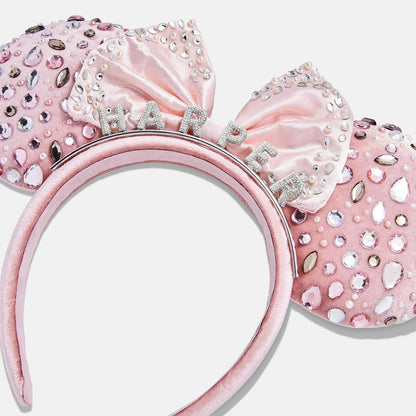 Disney Minnie Mouse Pink & Silver Crystal Pavé Custom Ears Headband - Pink & Silver Crystal Pavé Custom Ears