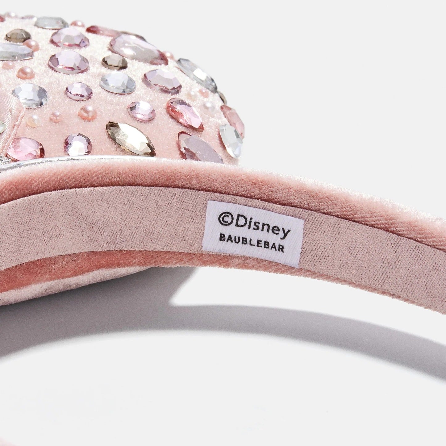 Disney Minnie Mouse Pink & Silver Crystal Pavé Custom Ears Headband - Pink & Silver Crystal Pavé Custom Ears