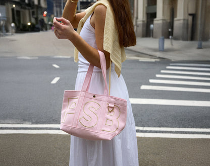 Solid Custom Alpha Tote - Soft Pink