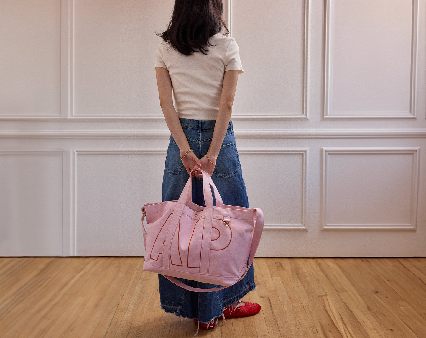 Solid Custom Alpha Tote - Soft Pink