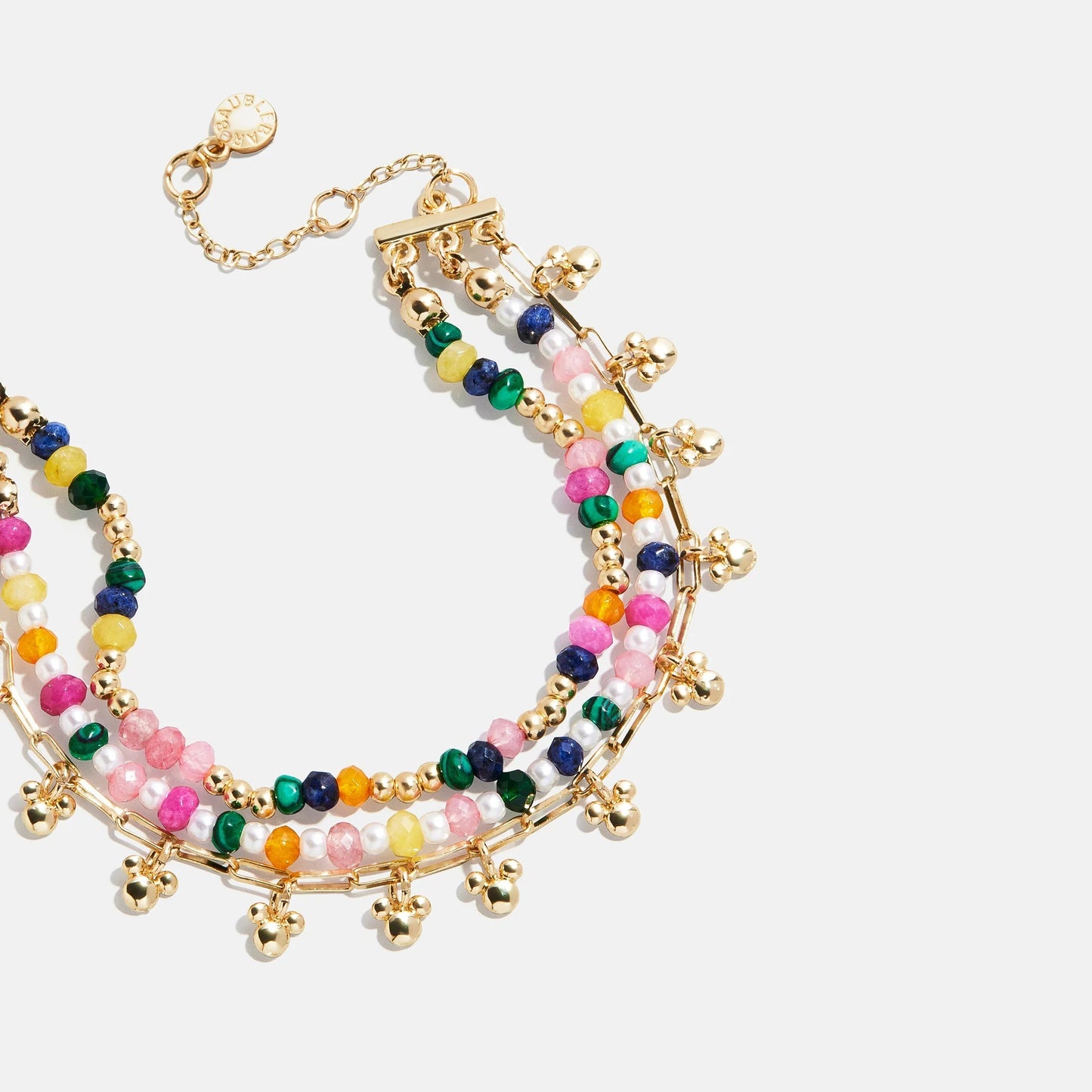 Disney Mickey Mouse Semi-Precious Layered Bracelet - Gold/Multi