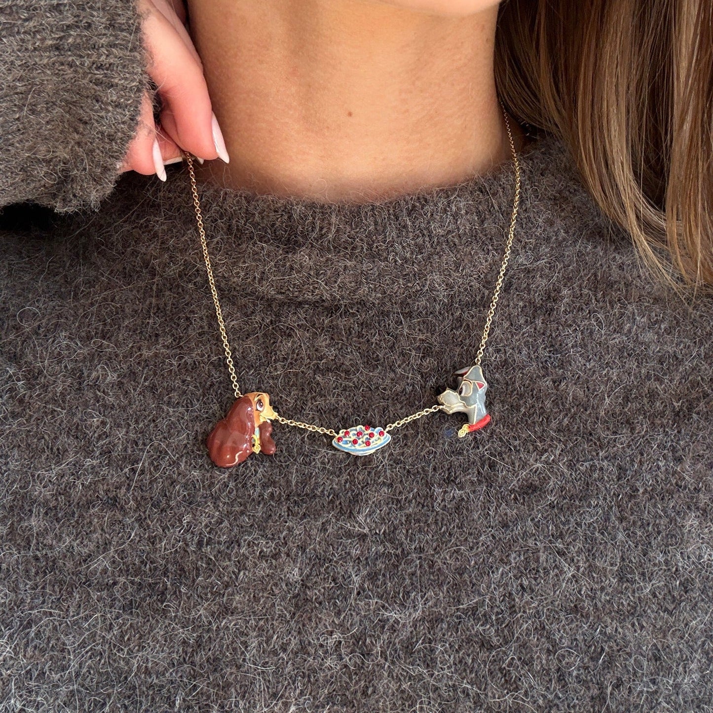 Disney Lady & the Tramp Dynamic Duo Charm Necklace - Disney Lady & the Tramp