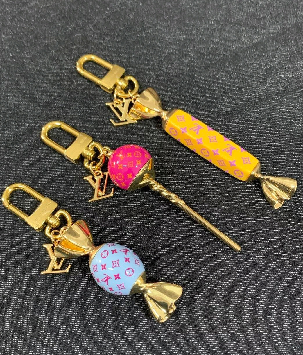 Luxury Lollipop Monogram Bag Charm Keychain