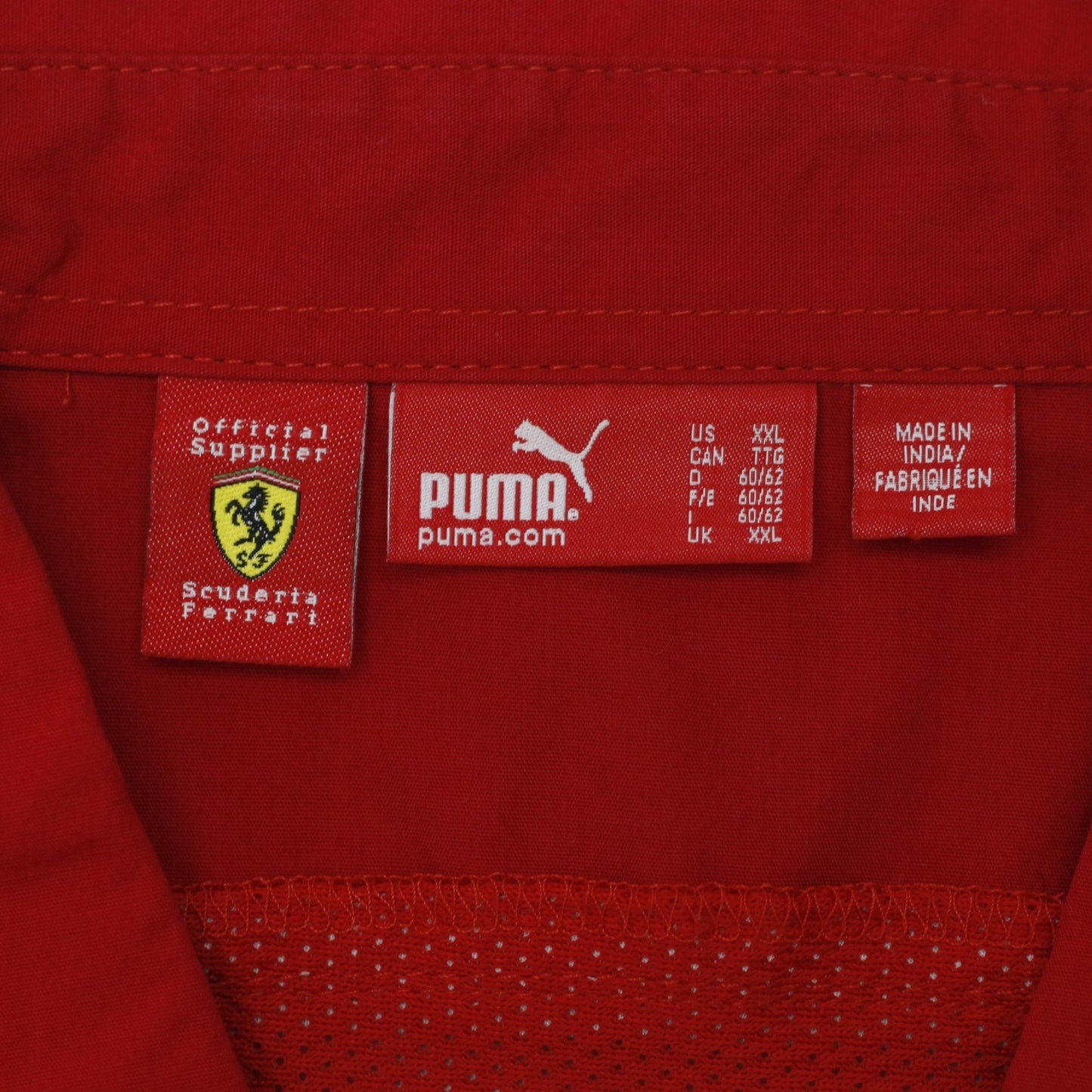 Mens Puma Ferrari Shirt Red Racing Team Logo Short Sleeve XXL