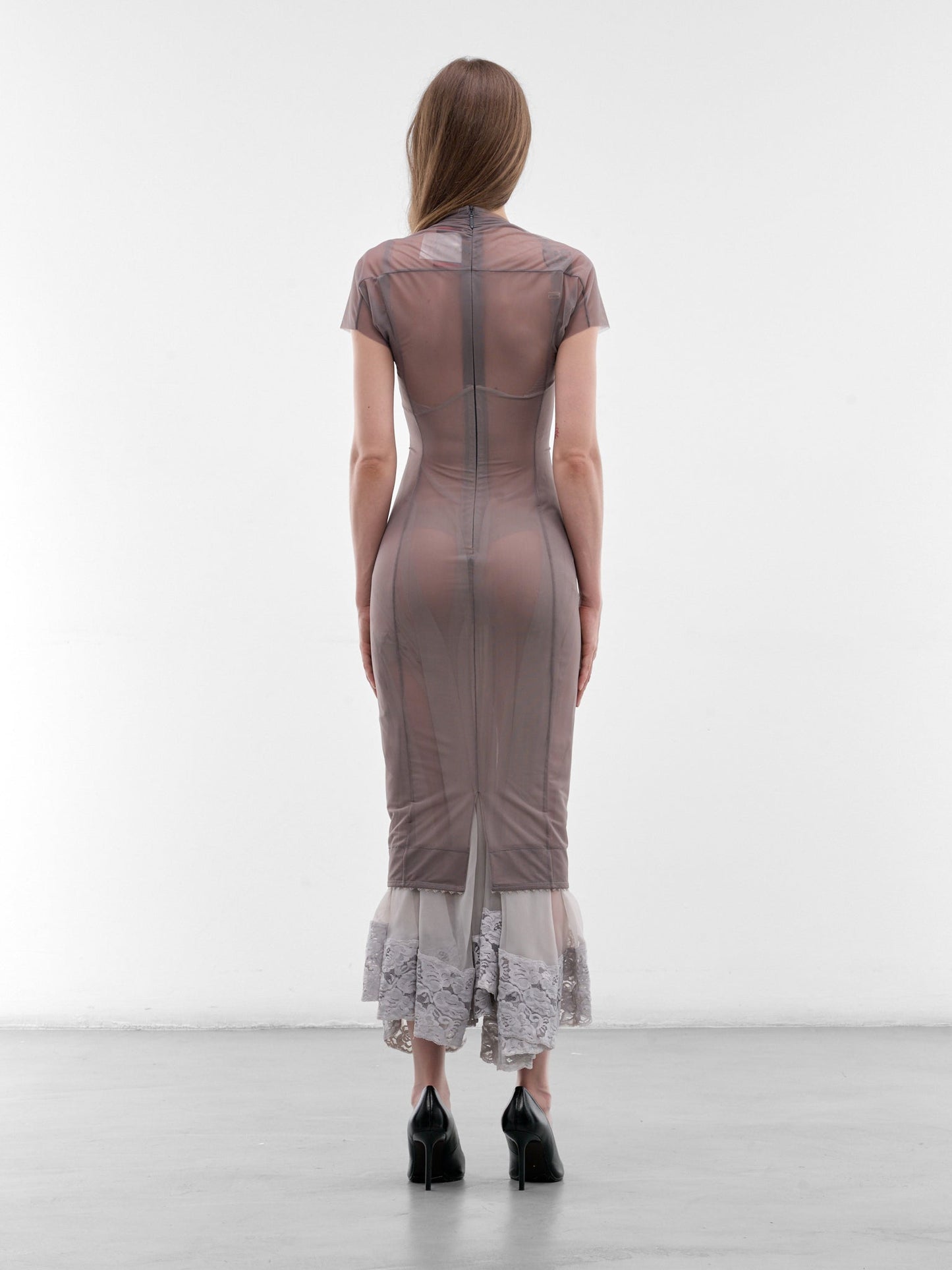 Cloudy Border Gray Layered Dress