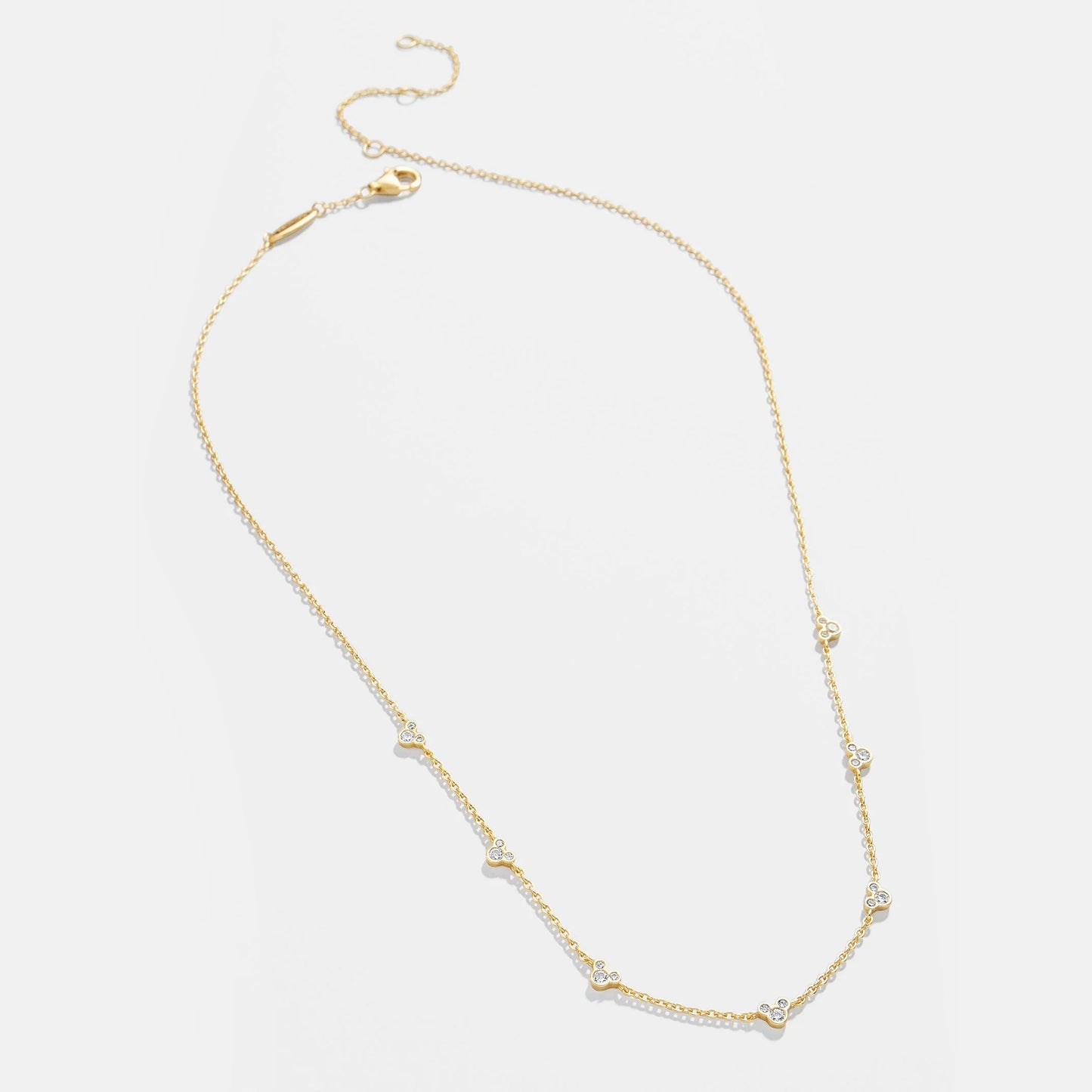 Mickey Mouse Outline 18K Gold Plated Sterling Silver Necklace - Gold/Pavé
