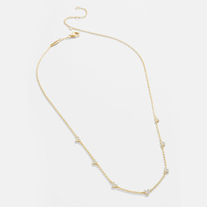 Mickey Mouse Outline 18K Gold Plated Sterling Silver Necklace - Gold/Pavé