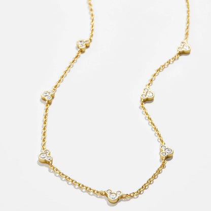 Mickey Mouse Outline 18K Gold Plated Sterling Silver Necklace - Gold/Pavé
