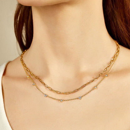 Mickey Mouse Outline 18K Gold Plated Sterling Silver Necklace - Gold/Pavé