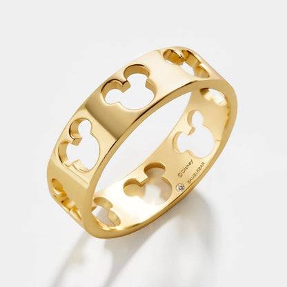Mickey Mouse Outline 18K Gold Ring - Gold