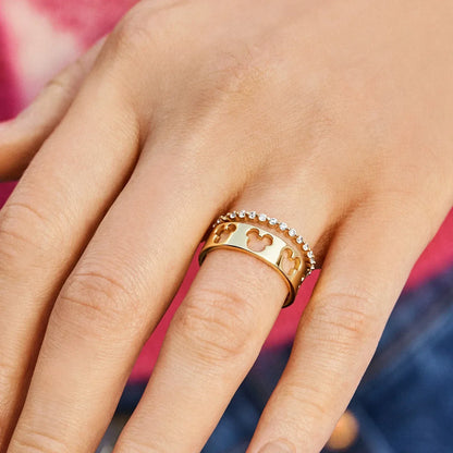 Mickey Mouse Outline 18K Gold Ring - Gold