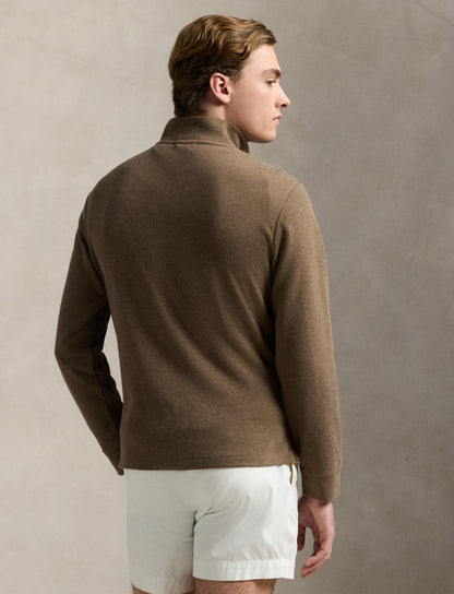 Polo Ralph Lauren - Premium Estate-Rib Knit Quarter Zip Jumper - Chestnut