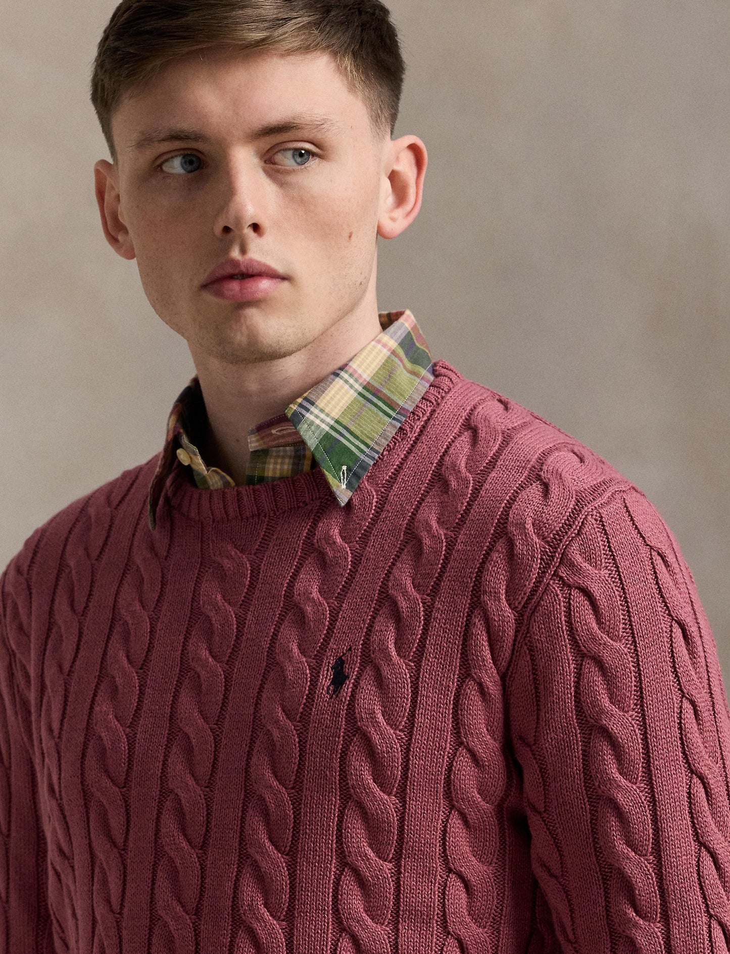 Polo Ralph Lauren - Cotton Cable Knit Crewneck Jumper - Prune Juice