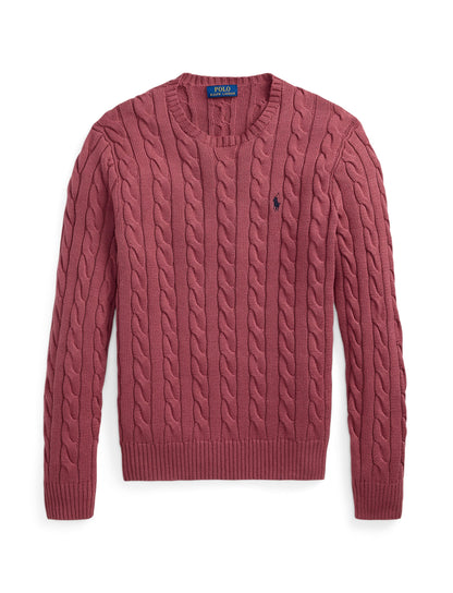 Polo Ralph Lauren - Cotton Cable Knit Crewneck Jumper - Prune Juice