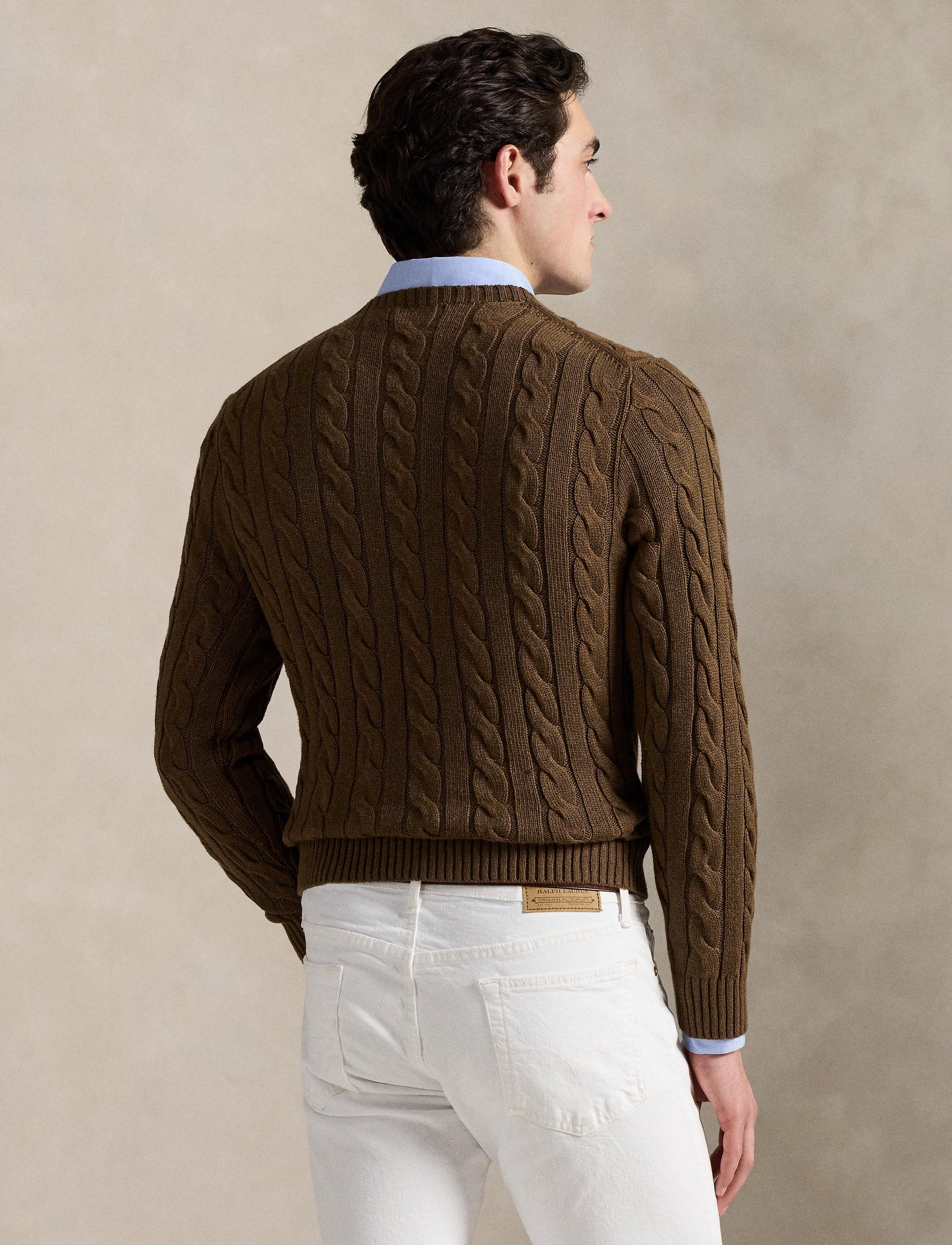 Polo Ralph Lauren - Cotton Cable Knit Crewneck Jumper - Coffee Brown