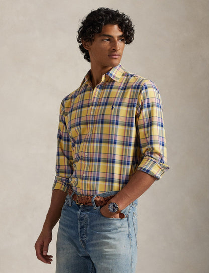 Polo Ralph Lauren -  Custom Fit Tattersall Oxford Shirt - Multi Yellow/Pink