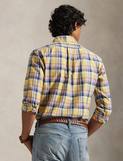 Polo Ralph Lauren -  Custom Fit Tattersall Oxford Shirt - Multi Yellow/Pink