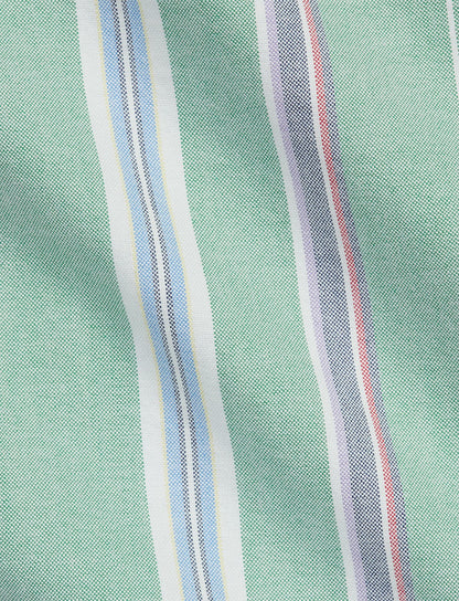 Polo Ralph Lauren - Custom Fit Striped Oxford Shirt - Striped - Multi Green/Purple
