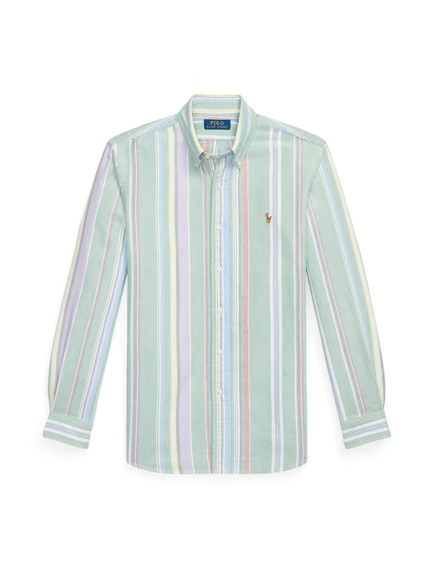 Polo Ralph Lauren - Custom Fit Striped Oxford Shirt - Striped - Multi Green/Purple