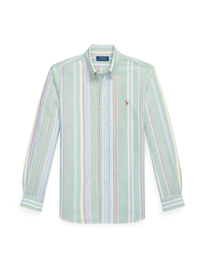 Polo Ralph Lauren - Custom Fit Striped Oxford Shirt - Striped - Multi Green/Purple