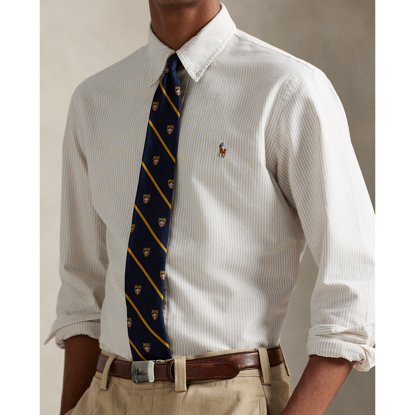 Polo Ralph Lauren - Classic Fit Oxford Shirt - Beige white