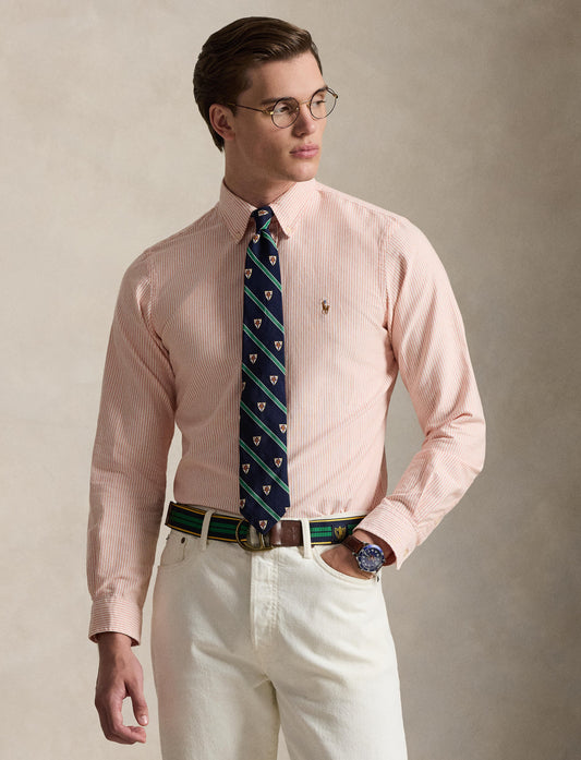 Polo Ralph Lauren - Oxford Shirt - Stripe - Custom Fit - Peach/White