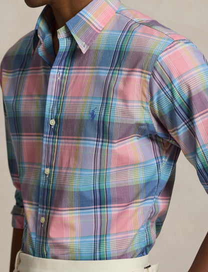Polo Ralph Lauren - Poplin Shirt - Custom Fit - Check - Pink Blue Multi