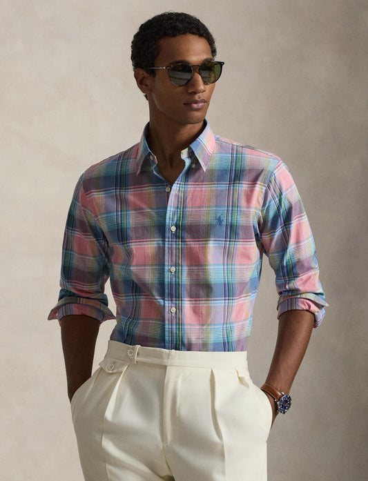 Polo Ralph Lauren - Poplin Shirt - Custom Fit - Check - Pink Blue Multi