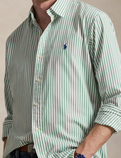 Polo Ralph Lauren - Poplin Shirt - Custom Fit - Stripe - Green/White