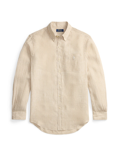 Polo Ralph Lauren - Linen Shirt - Custom Fit - Stripe - Beige/White