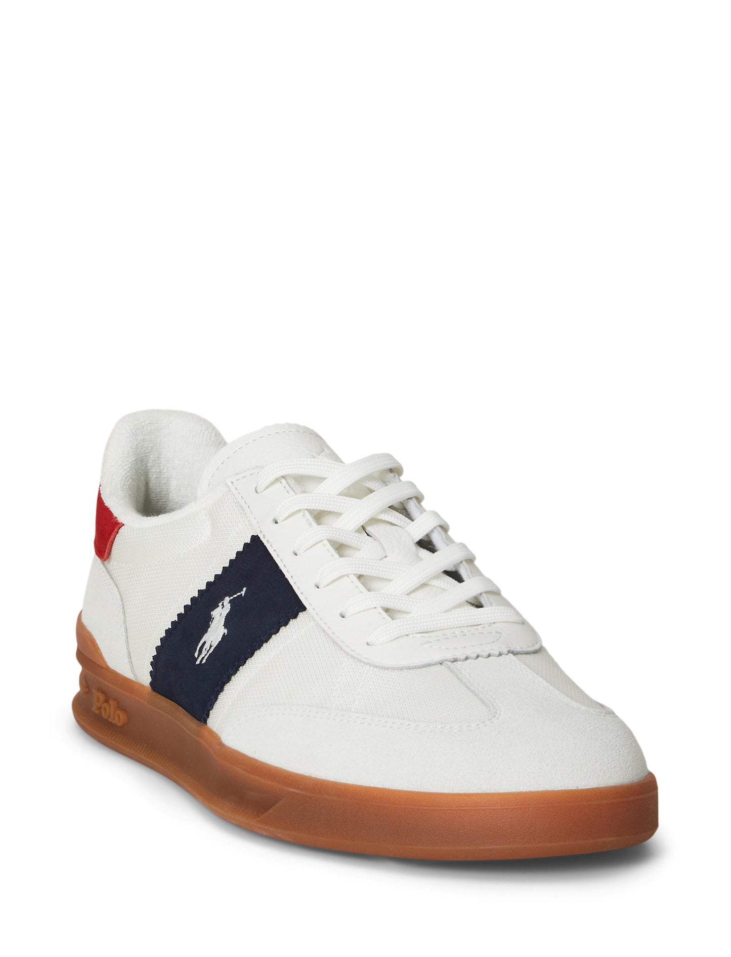 Polo Ralph Lauren - Heritage Aera Suede-Paneled Sneaker - White/Navy/Red