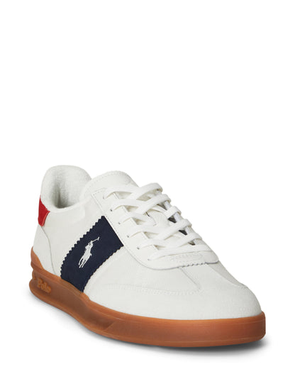 Polo Ralph Lauren - Heritage Aera Suede-Paneled Sneaker - White/Navy/Red
