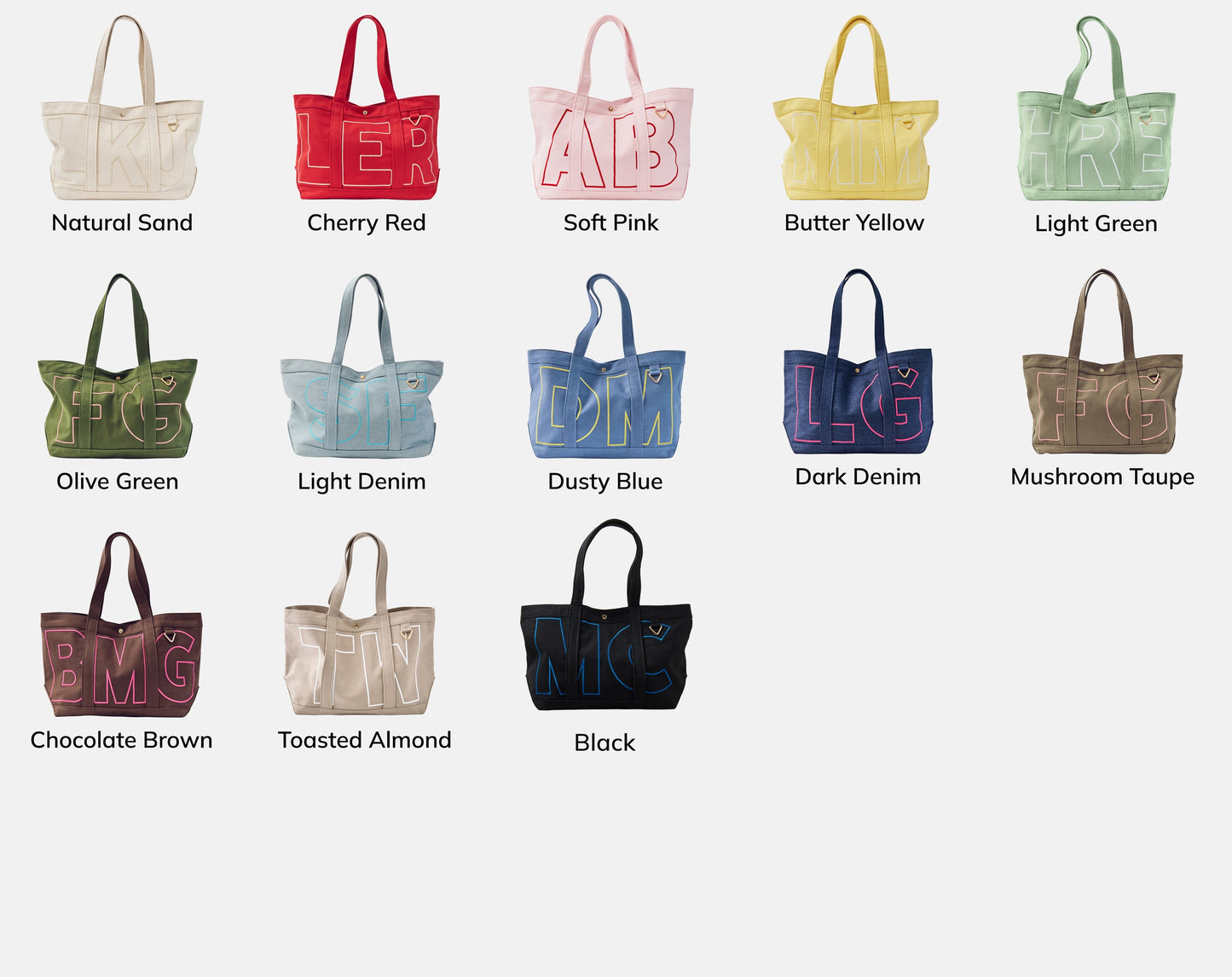 Solid Custom Alpha Tote - Soft Pink