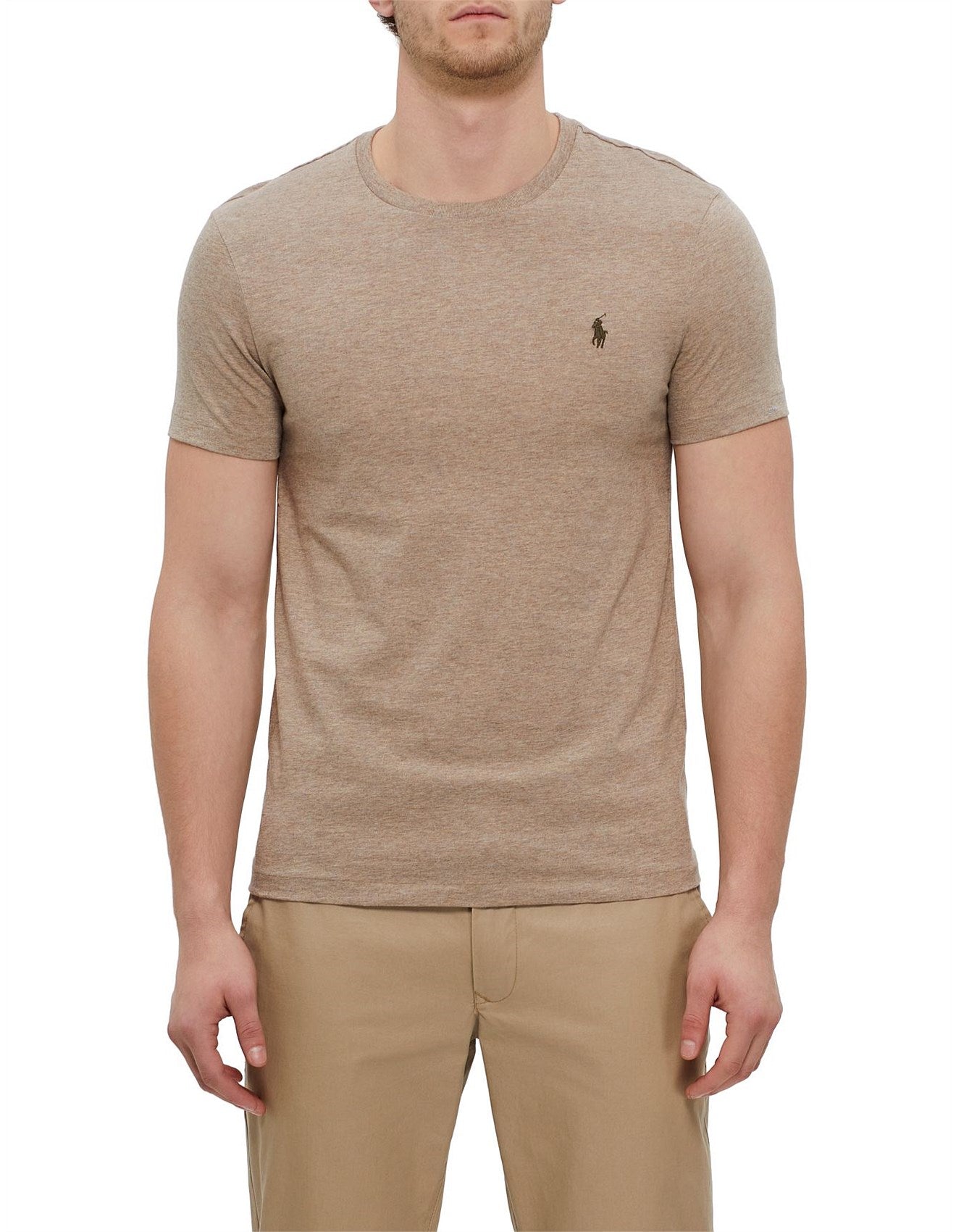 Polo Ralph Lauren - Custom Slim Fit Jersey Crewneck T-Shirt - Brown Heather