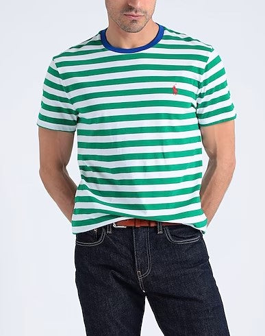 Polo Ralph Lauren - Custom Slim Fit Striped Jersey T-Shirt - Green & White