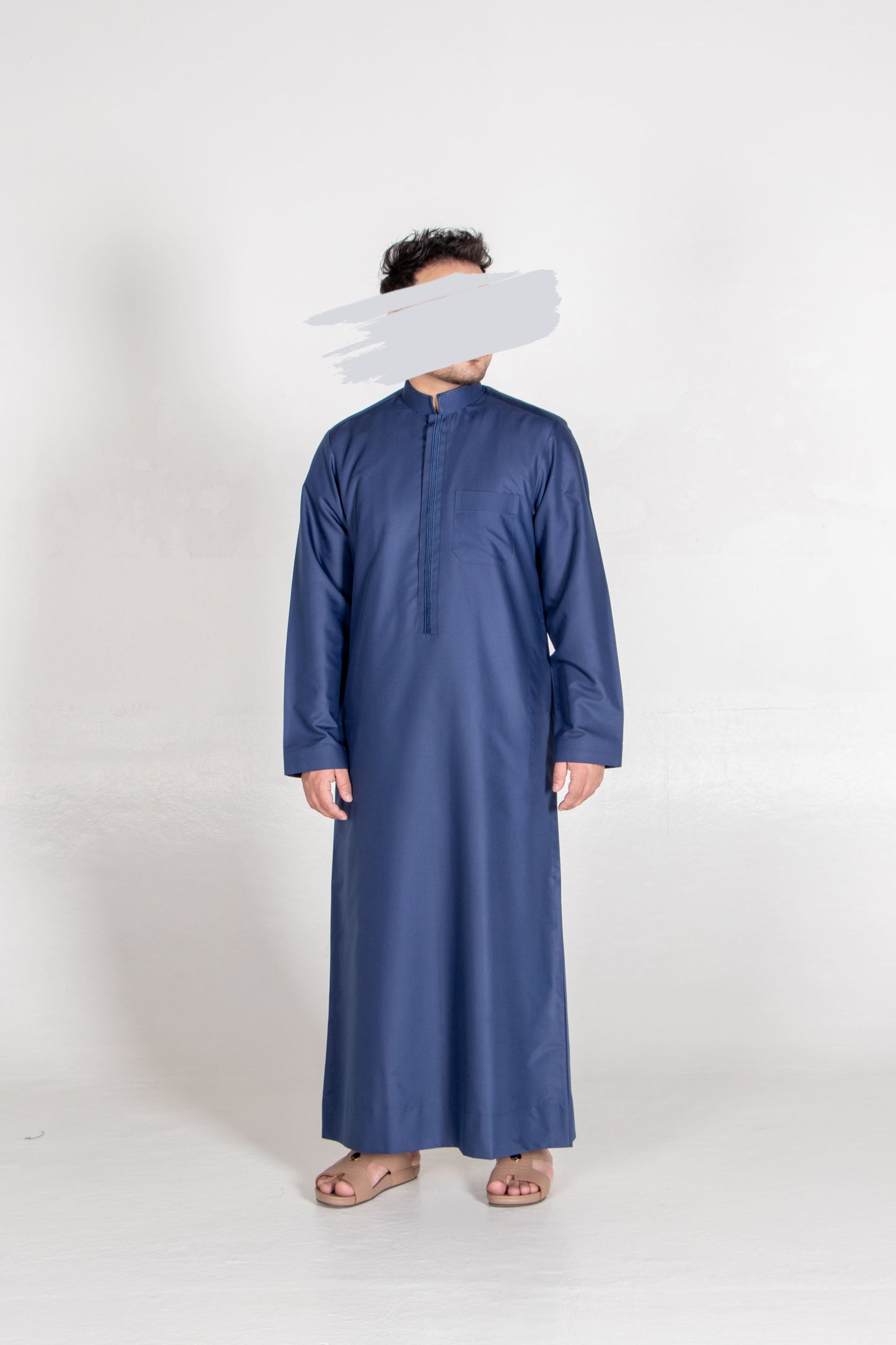 Lined Navy Blue Thobe