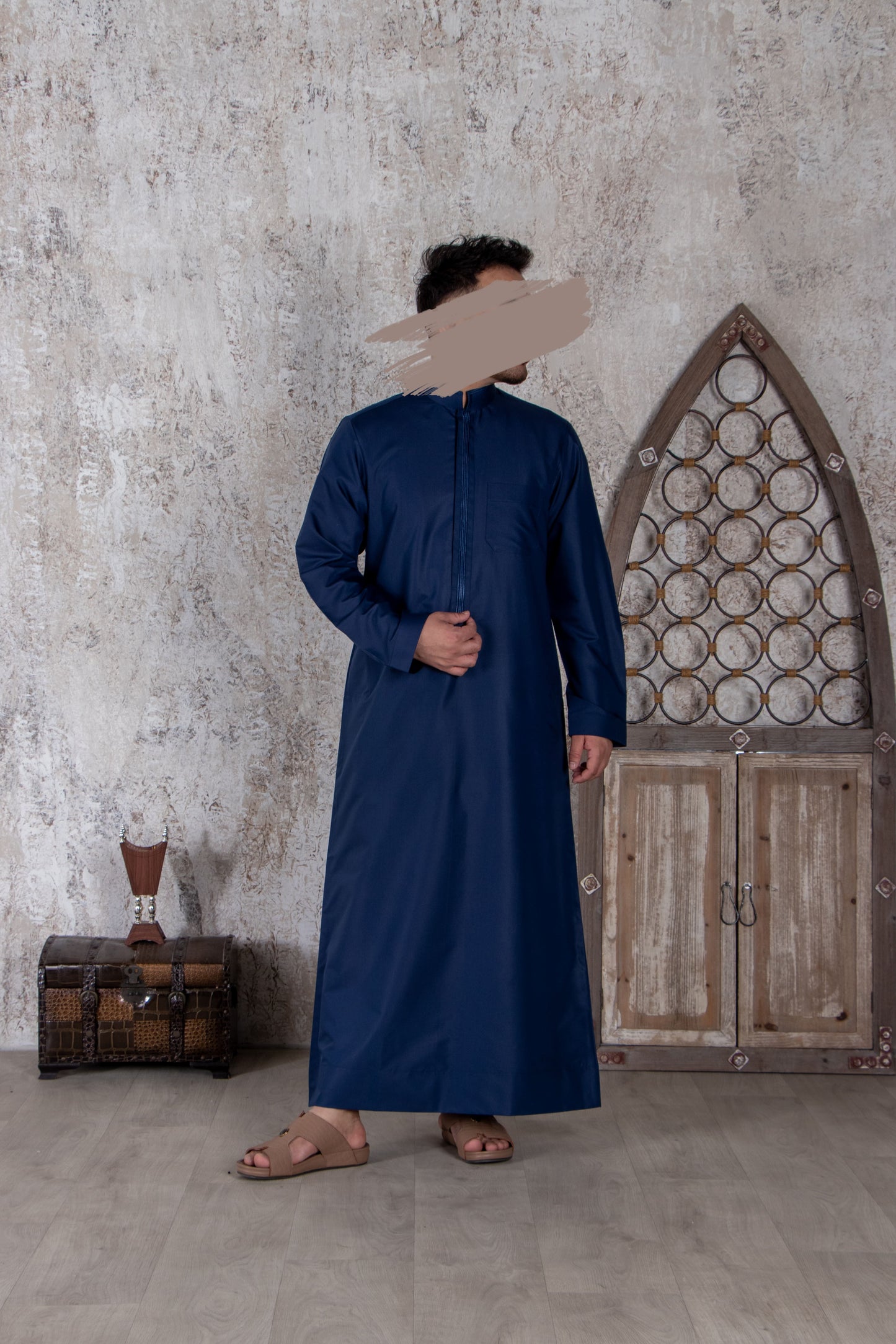 Lined Navy Blue Thobe