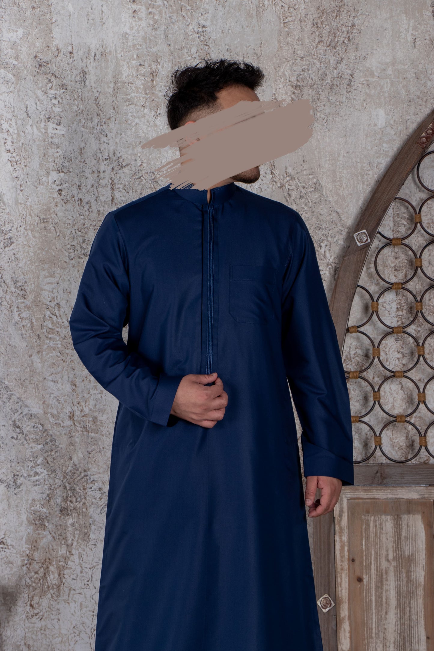Lined Navy Blue Thobe