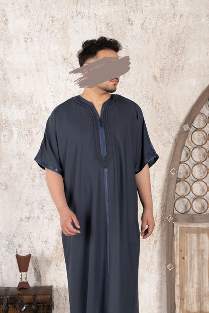 Premium Ebony Clay Moroccan Thobe