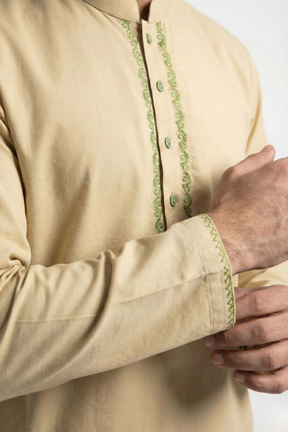 Golden Beige Shalwar Kameez