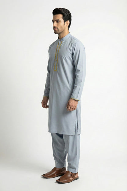 Stone Blue Shalwar Kameez