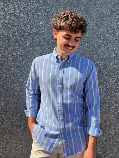 Polo Ralph Lauren - Oxford Shirt - Stripe - Royal Blue/Pink