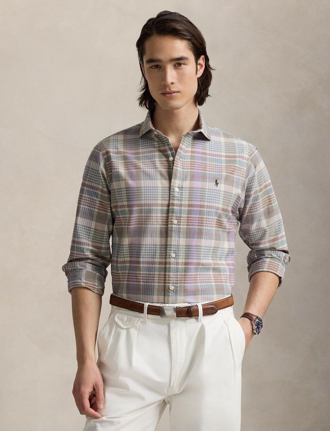 Polo Ralph Lauren - Tattersall Oxford Shirt - Check - Khaki Green Multi