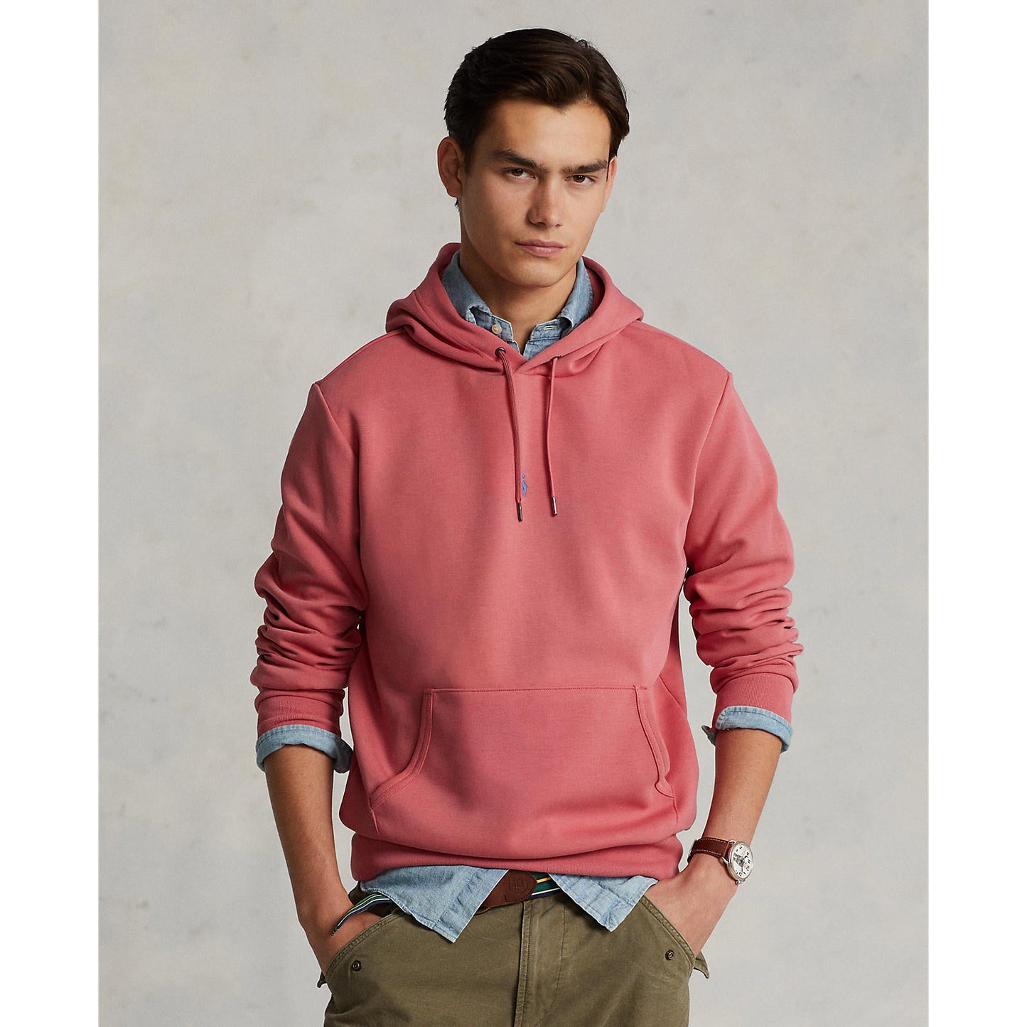 Polo Ralph Lauren - Central Pony Double Knit Hoodie - Berry